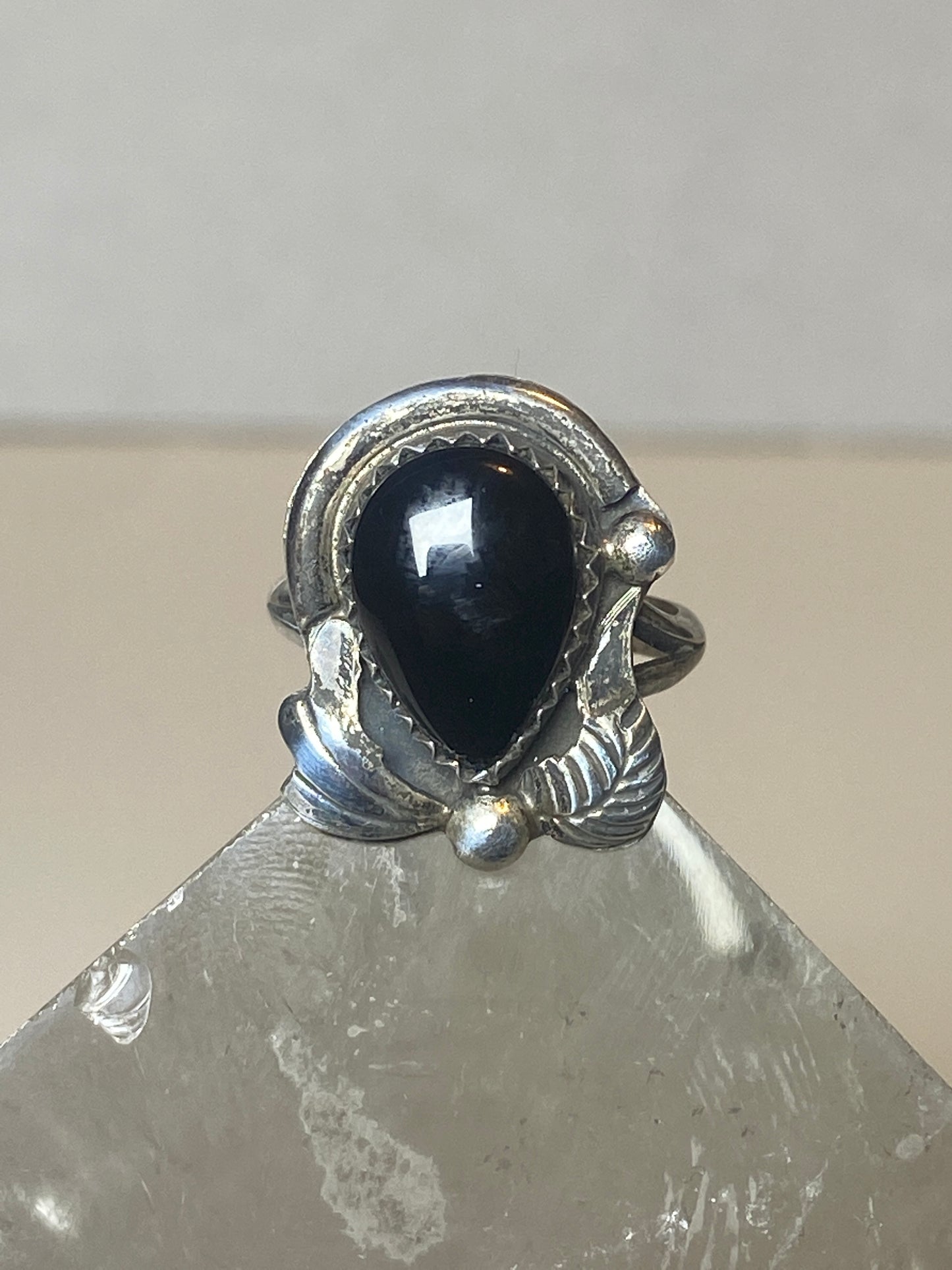 Onyx ring southwest  band sterling silver women