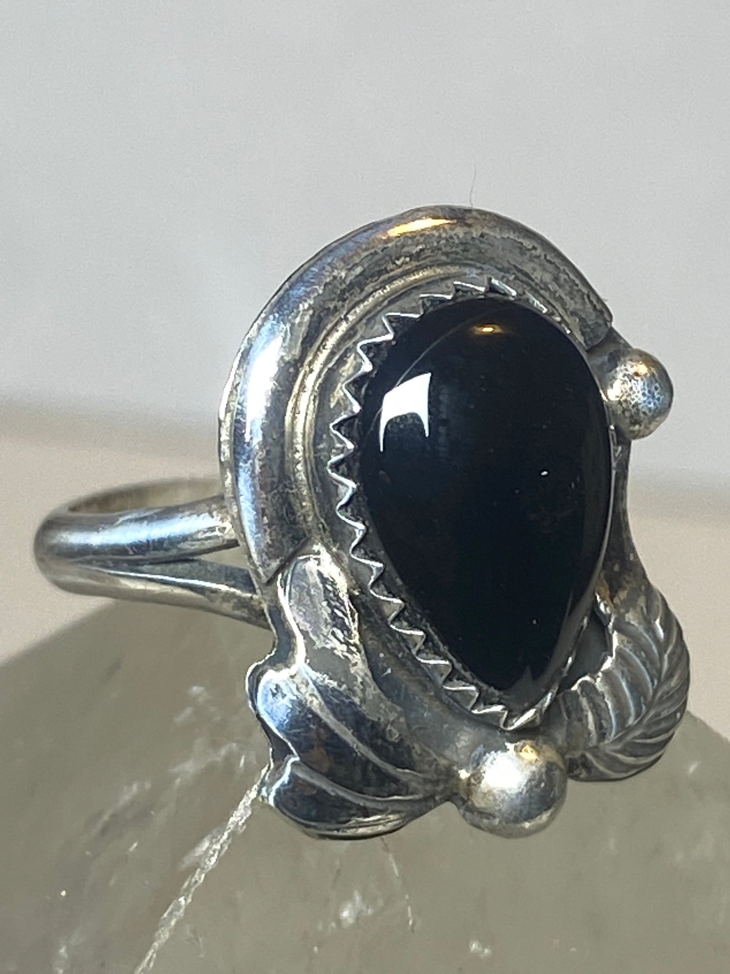 Onyx ring southwest  band sterling silver women