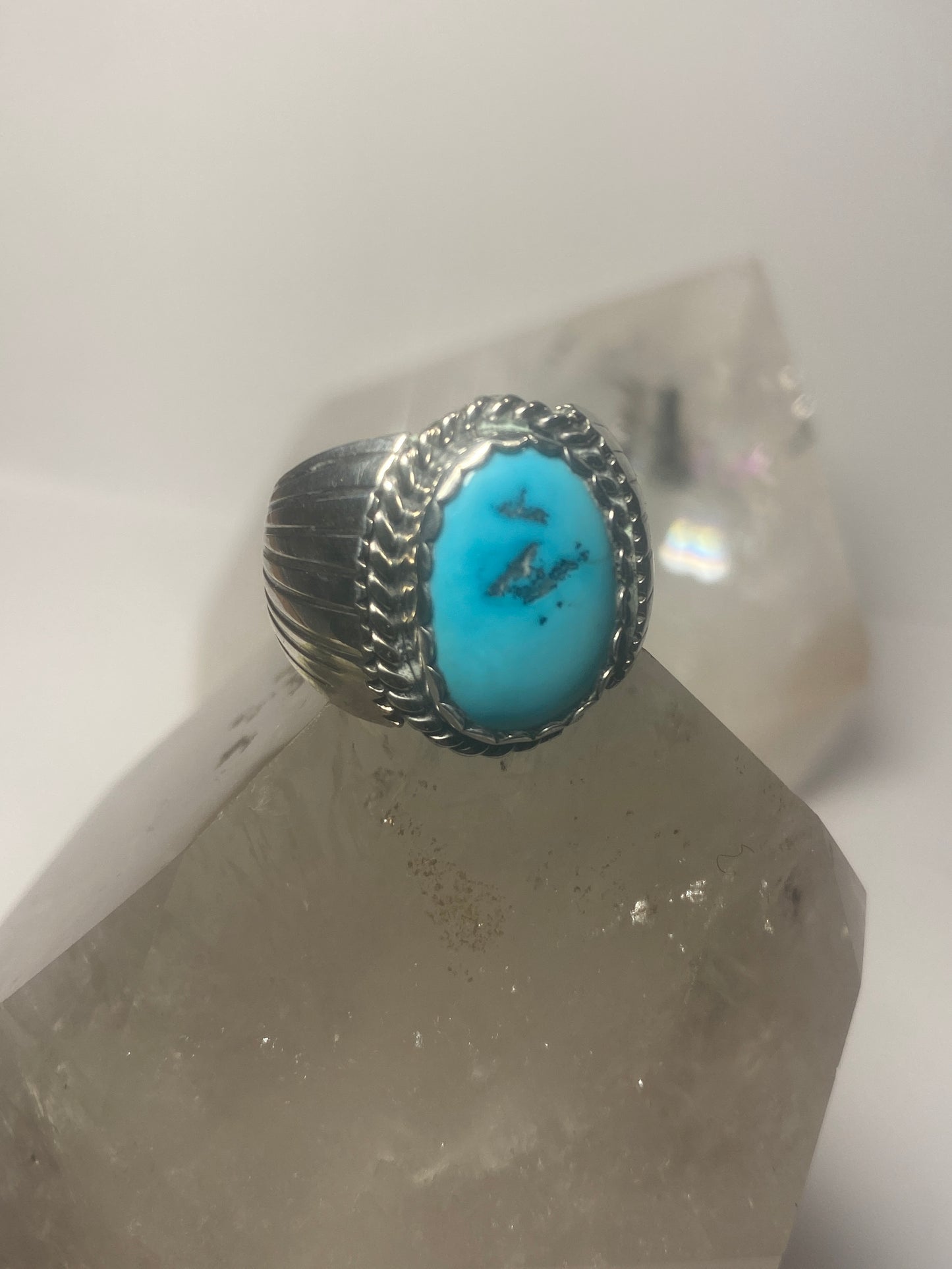Turquoise ring southwest Navajo sterling silver women men