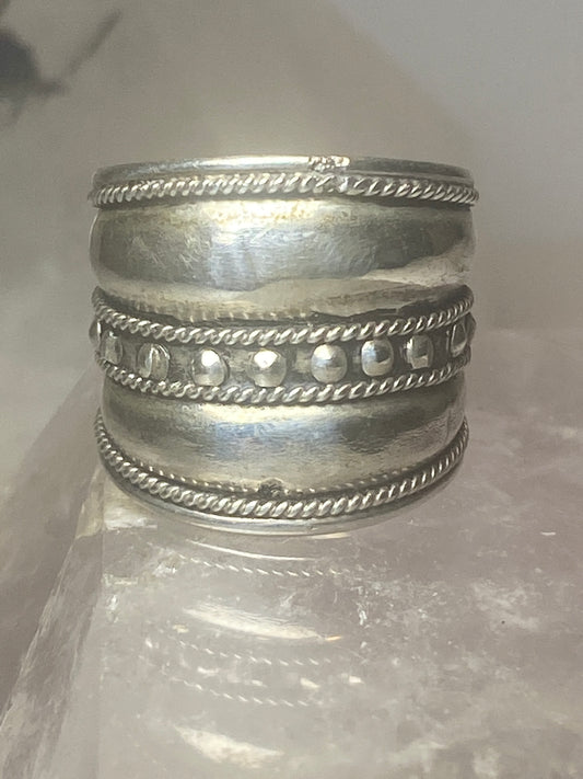 Cigar band rope design ring sterling silver women girls