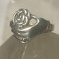 Hand ring rose pinky flower floral band boho sterling silver women girls