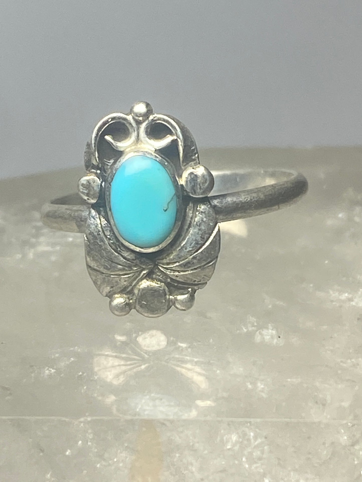 Turquoise ring leaves band southwest sterling silver women girls k