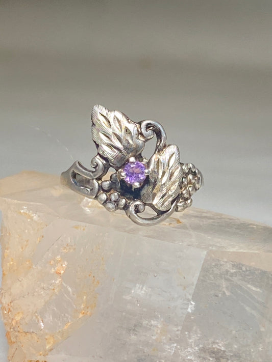 Leaves ring floral band sterling silver women girls