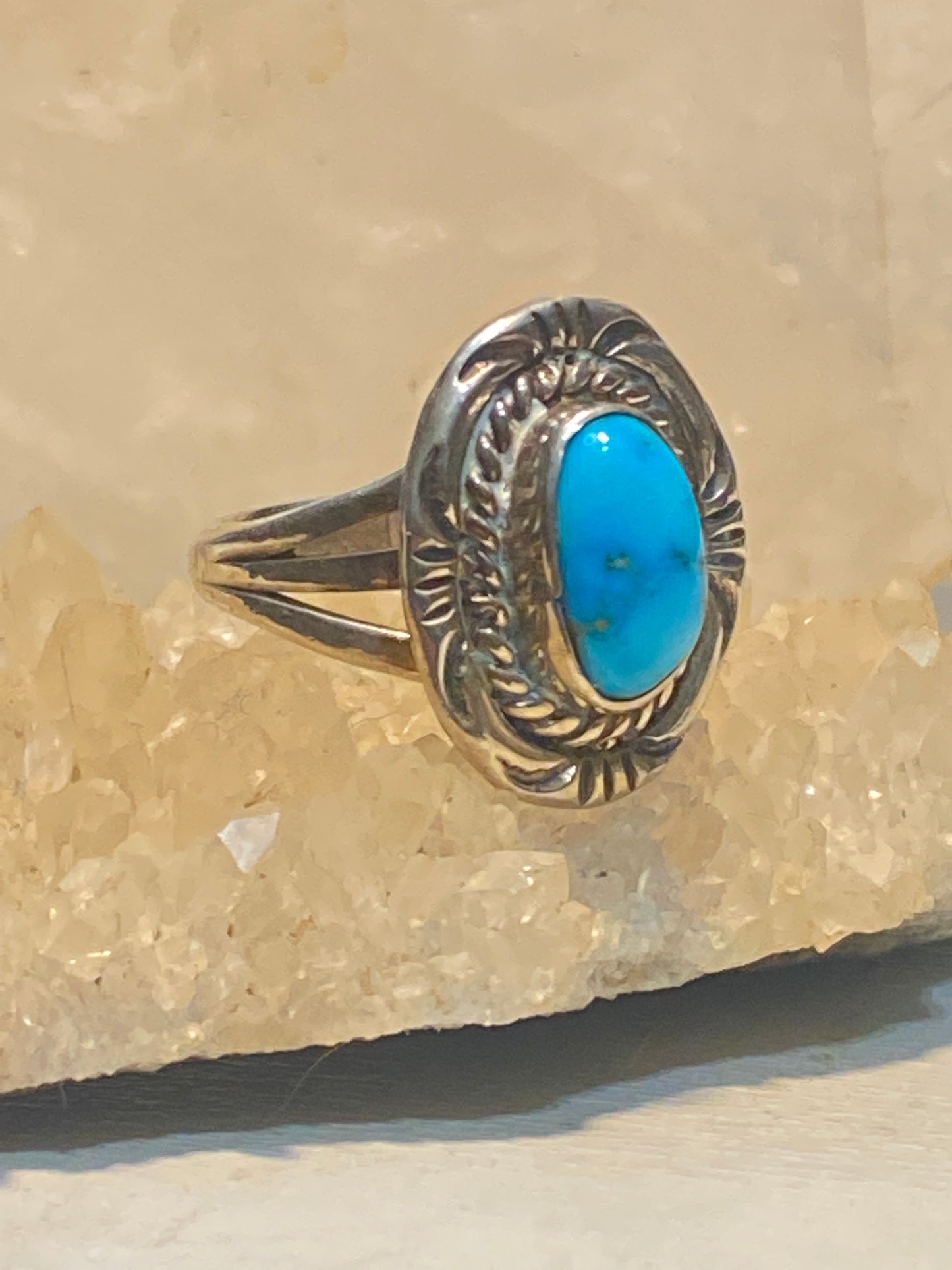 Turquoise ring size 6.50 Navajo southwest sterling silver women