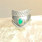 Cigar band  size 8.25 green stone wide ring sterling silver ring women girls