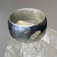 Vintage Mexico Plain Wide ring size 7 wedding band stacker sterling silver J