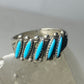 Bell turquoise ring petite point band sterling silver women girl