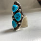 Navajo ring turquoise feathers southwest women sterling silver