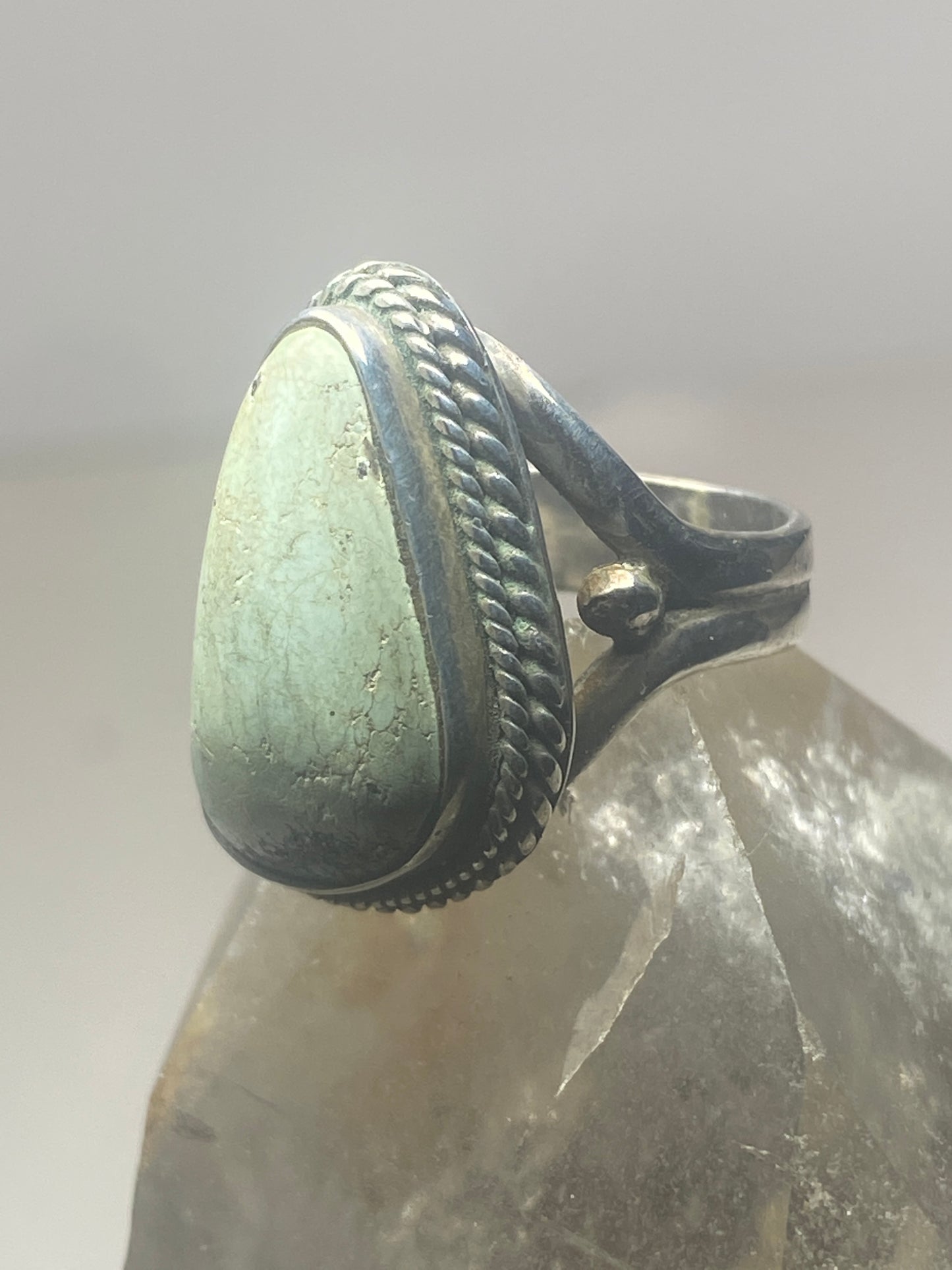 Turquoise ring size 3.50 southwest sterling silver women
