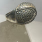 Marcasite ring Dome band  wide band sterling silver women
