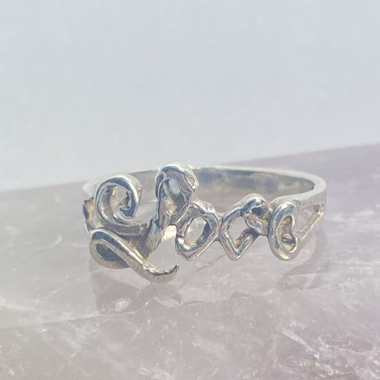 Love ring size 10.75 word band sterling silver girls women