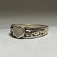 Heart ring white Mother of pearl love band girls women sterling silver