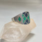 Onyx ring turquoise chips southwest sterling silver women men