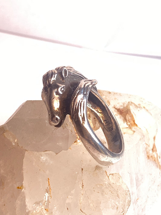 Horse ring size 10 animal horse lovers  cowgirl sterling silver women girl