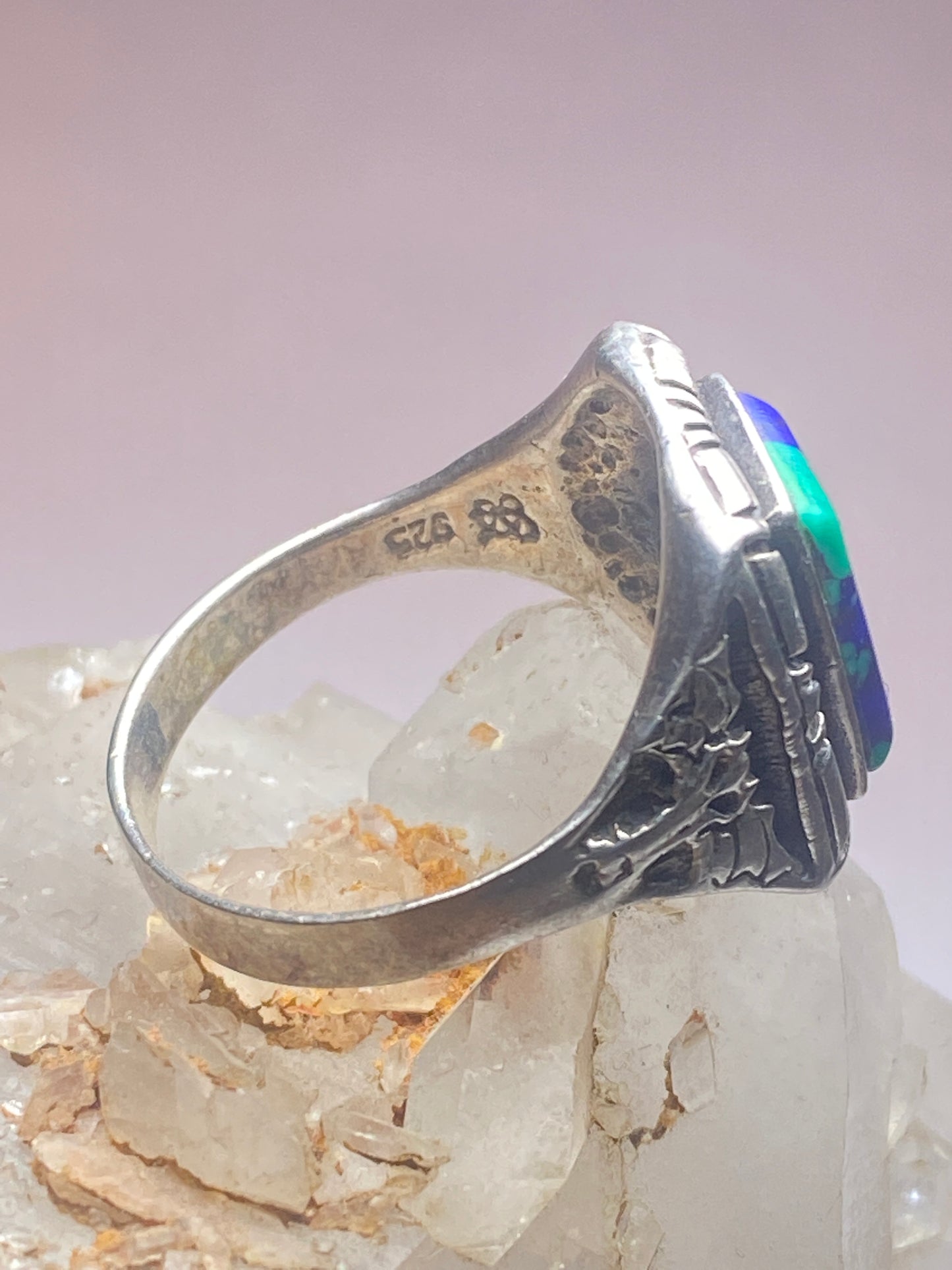 Azurite ring size 10.75 southwest sterling silver women men