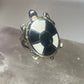 Turtle ring southwest black and white sterling silver women