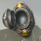 Poison ring size 7.25 Tiger Eye Mexico sterling silver women