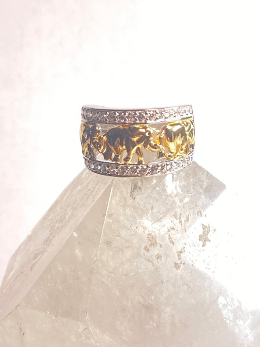 Elephant ring size 7.75 animal band sterling silver women girl