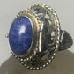 Blue Lapis? poison ring Mexico locket southwest band sterling silver women
