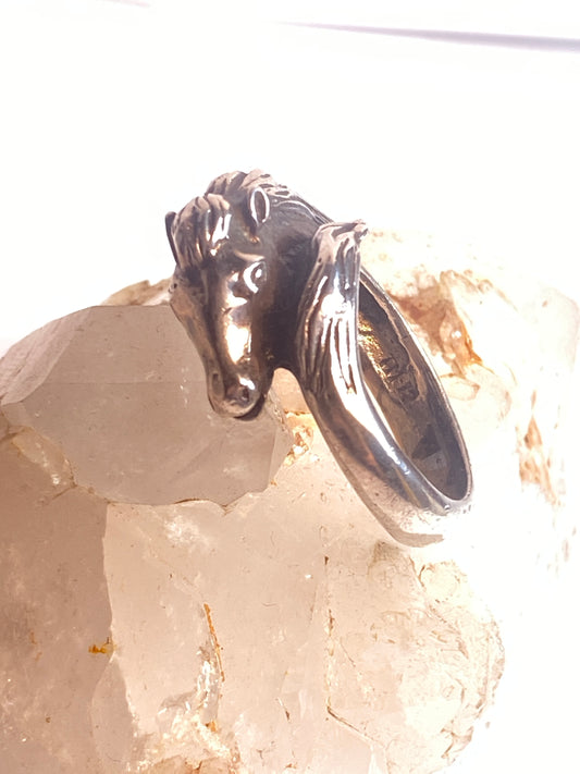 Horse ring size 10 animal horse lovers  cowgirl sterling silver women girl