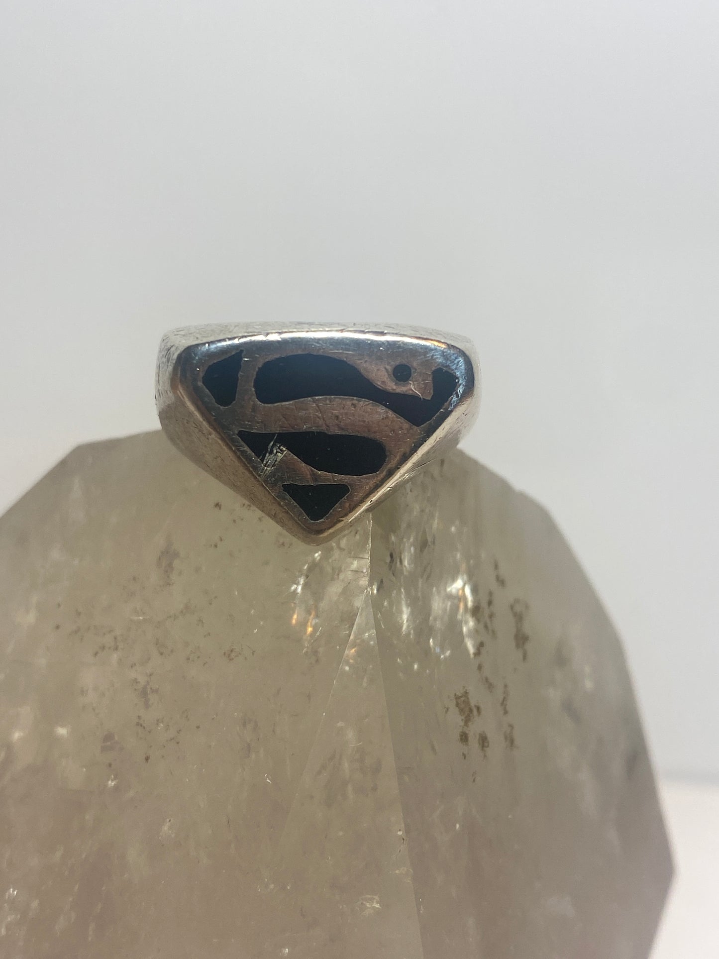 Superman ring vintage sterling silver women men