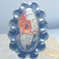 Agate ring long southwest solid sterling silver women girls