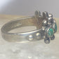 Zuni ring size 6.50 Turquoise band petite point sterling silver pinky