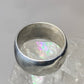 Vintage Mexico Plain Wide ring size 7 wedding band stacker sterling silver J