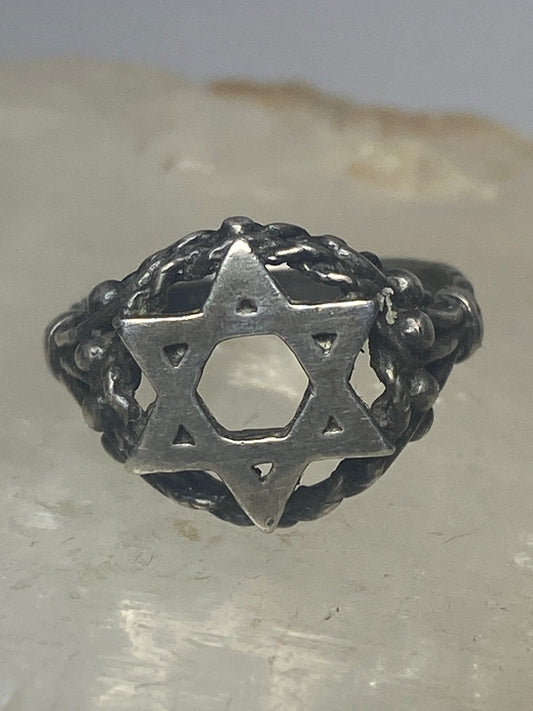 Star of David ring religious Judaica  band sterling silver women girls