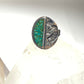 Kachina ring size 8.25 long southwest turquoise mosaic Native American Hopi  sterling silver women