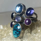 Turquoise multi stone ring floral boho sterling silver