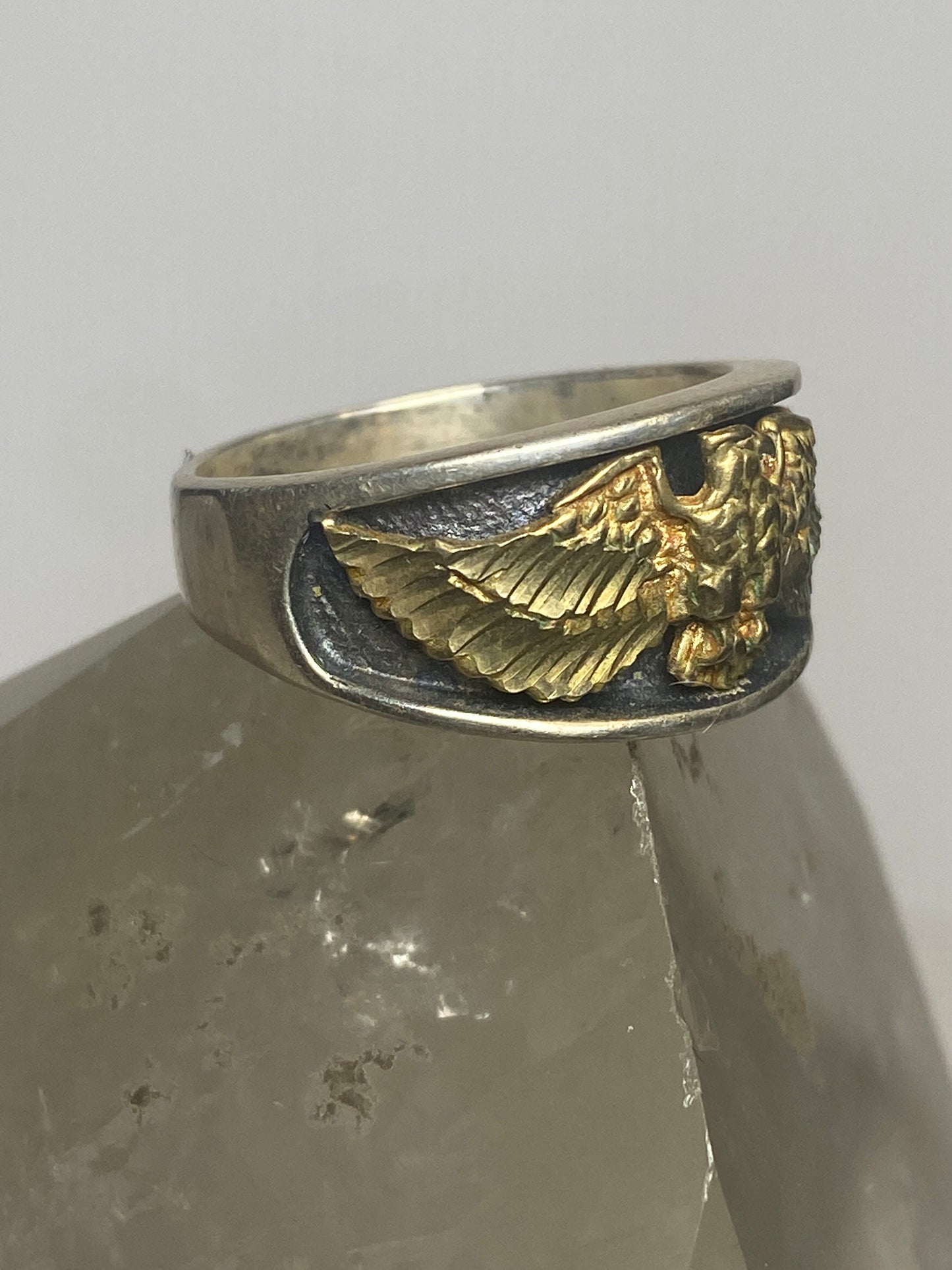 Eagle ring feathers  sterling silver women men