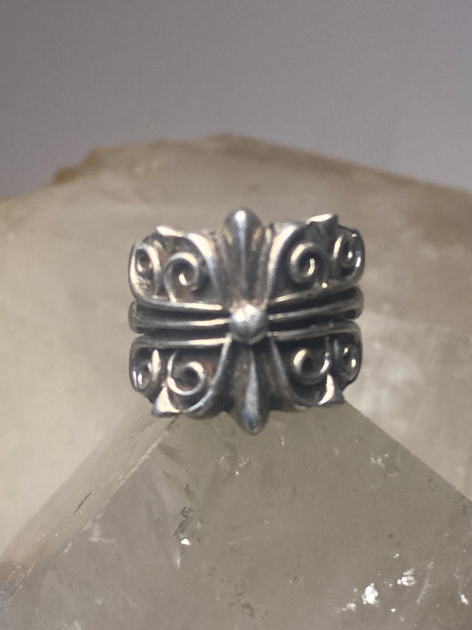 Cigar Band ring size 5.75 scrollwork band sterling silver women girls