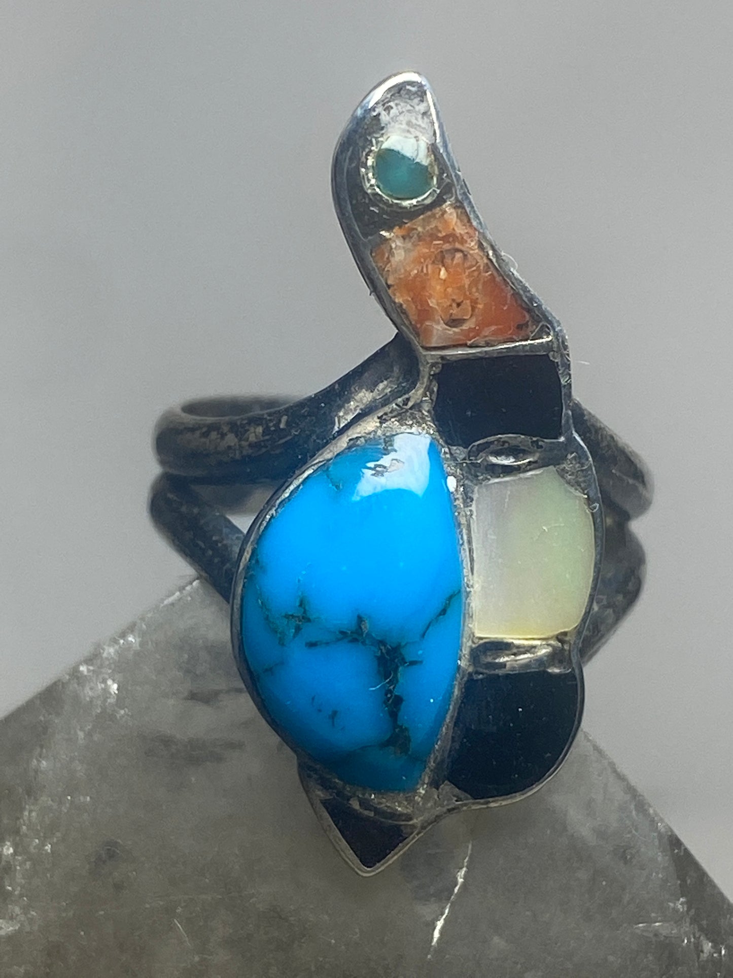 Turtle ring size 6 turquoise Navajo southwest  sterling silver women girls