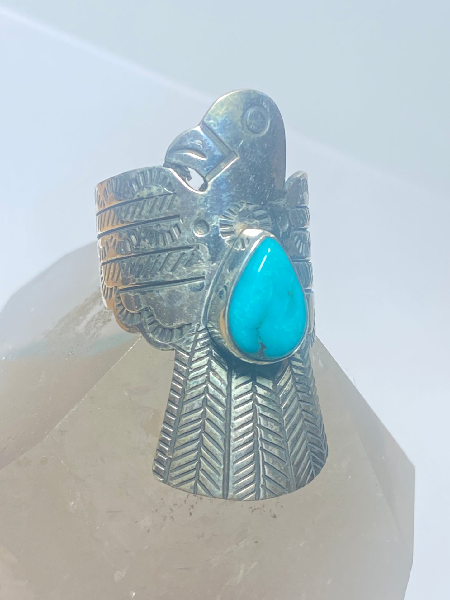 Phoenix ring turquoise Navajo sterling silver women girls