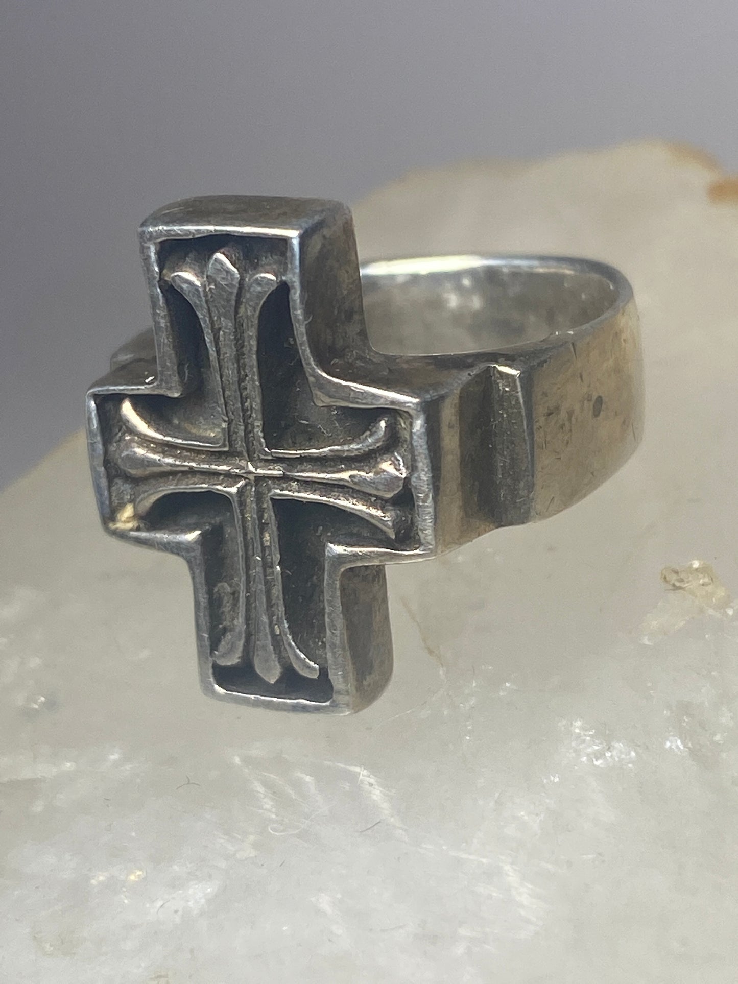 Cross ring religious  sterling silver women men