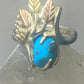 Black Hills Gold ring size 7 turquoise floral band sterling silver women band