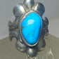 Turquoise ring Navajo sand cast  sterling silver women girls