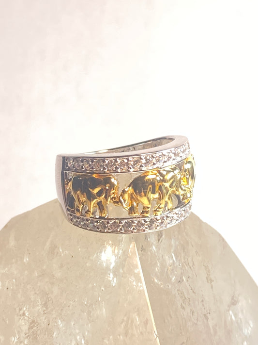 Elephant ring size 7.75 animal band sterling silver women girl