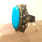 Poison ring size 9 adj blue Mexico sterling silver women
