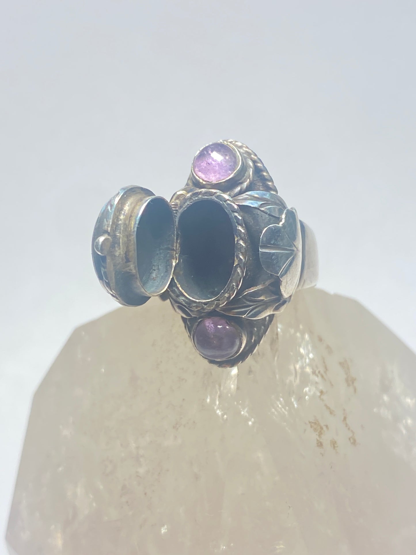 Poison ring Mexico amethyst sterling silver women girl