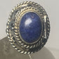Blue Lapis? poison ring Mexico locket southwest band sterling silver women