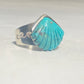 Carved shell size 9.75 clam band sterling silver women girls