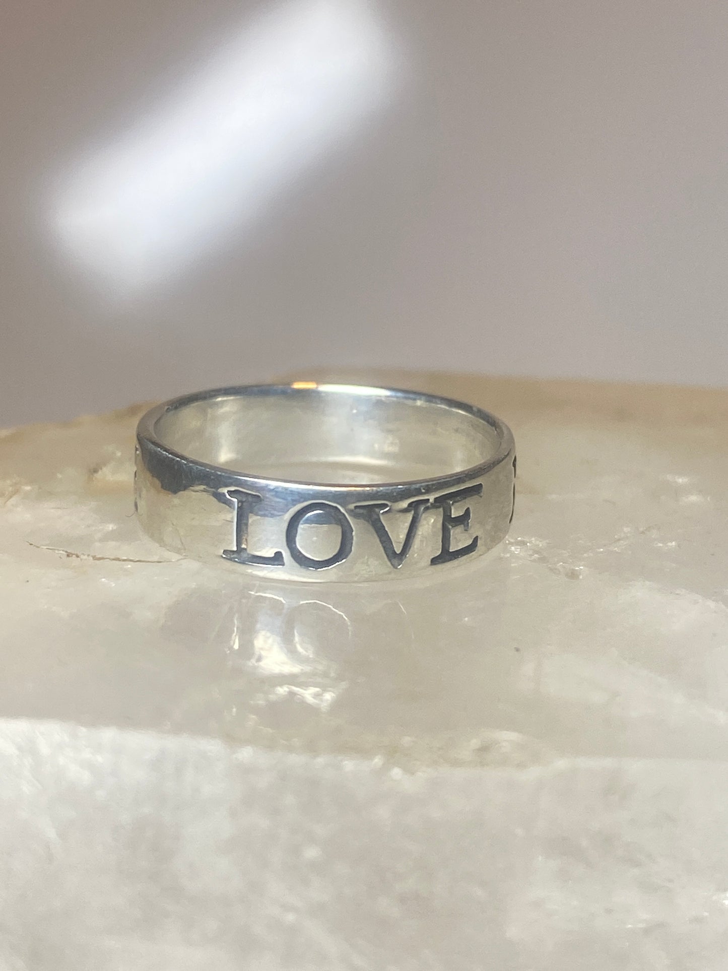 Love Hope Faith ring size 6.75 Solid words religious band sterling silver