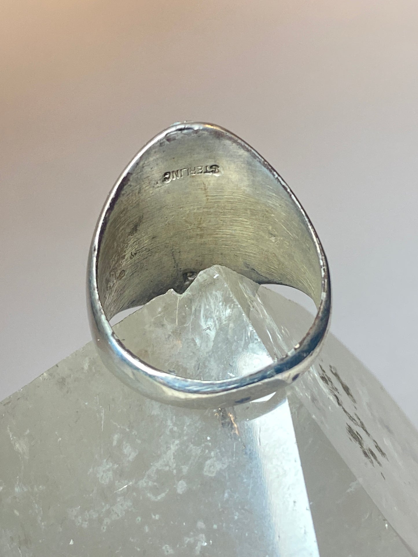 turquoise ring Navajo bear footprint sterling silver women men