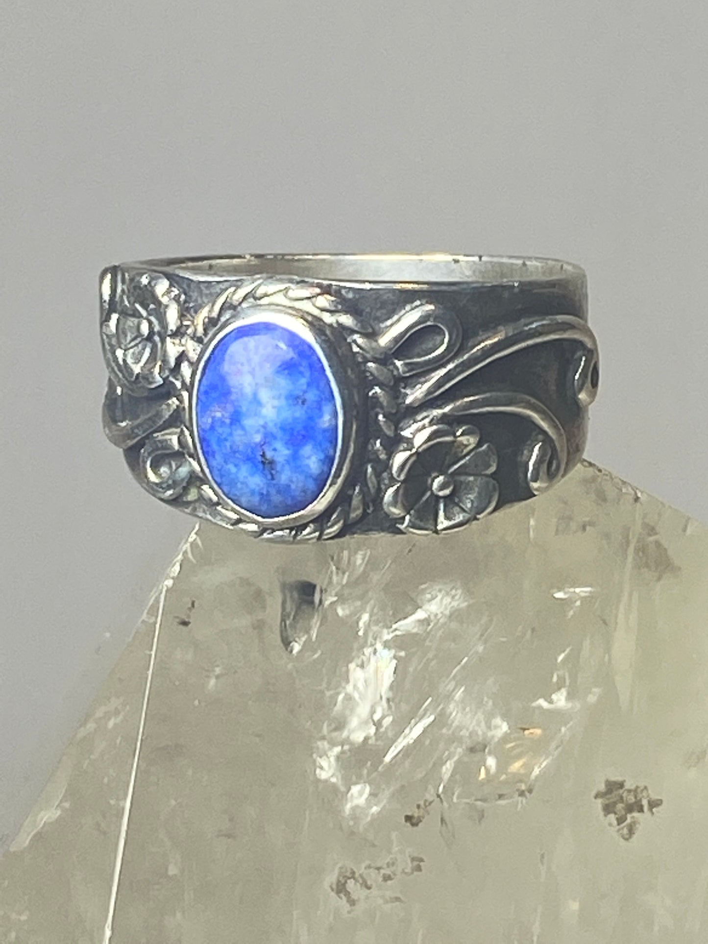 Blue Lapis ring size 7.75 southwest band sterling silver women girls