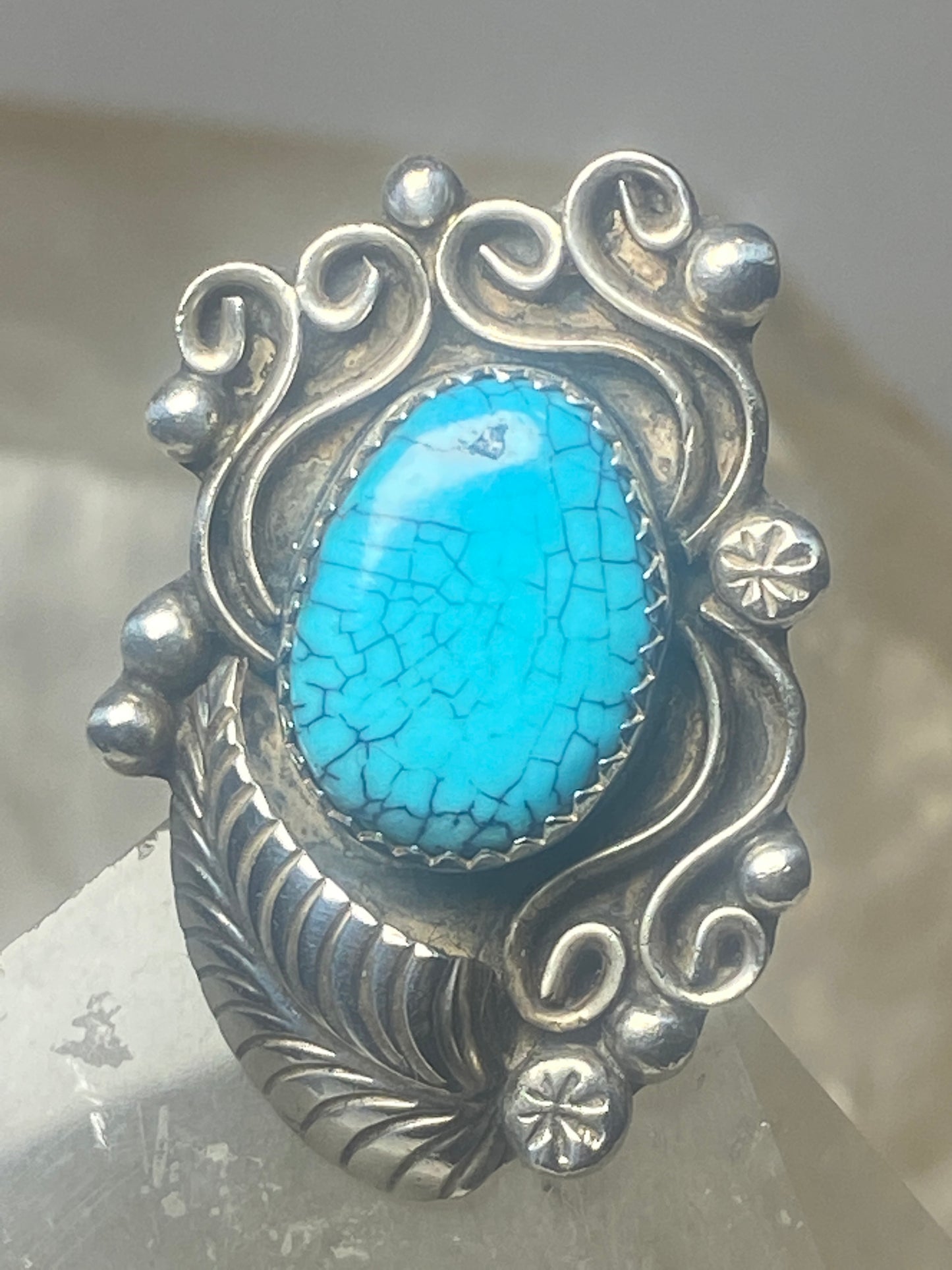 Turquoise ring southwest sterling silver women