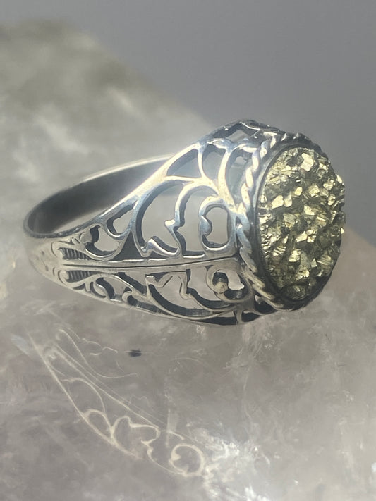 Rough natural stone ring pinky sterling silver women girls