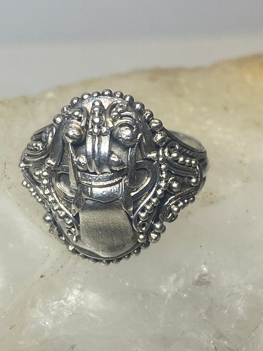 Barong face ring size 6.75 sterling silver women girls