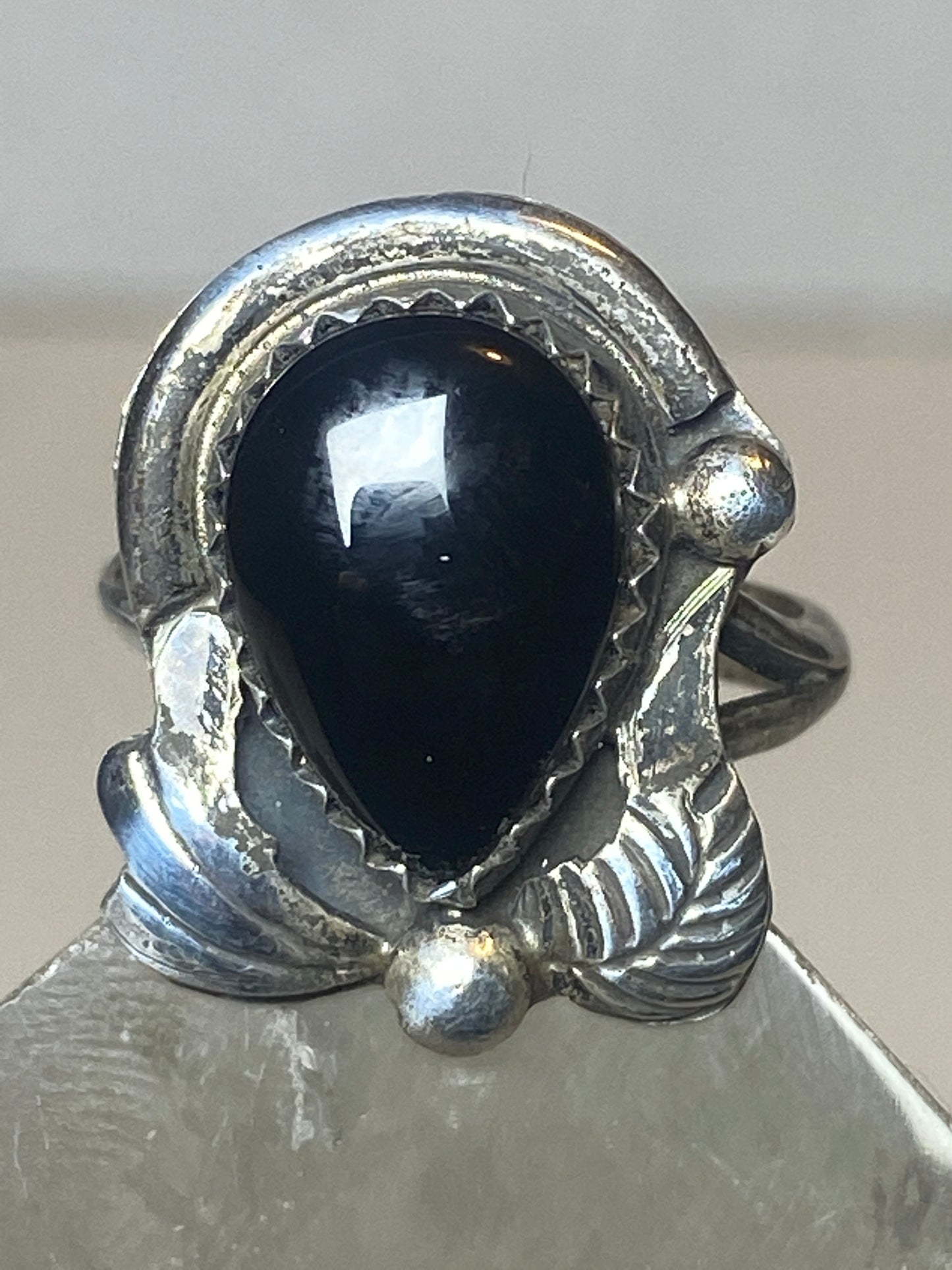 Onyx ring southwest  band sterling silver women